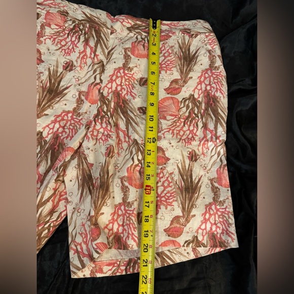 🌊 Vintage-Inspired Isaac Mazrahi Sea Life Print Linen Shorts - Size‎ 18wp 🌊 - Picture 5 of 8